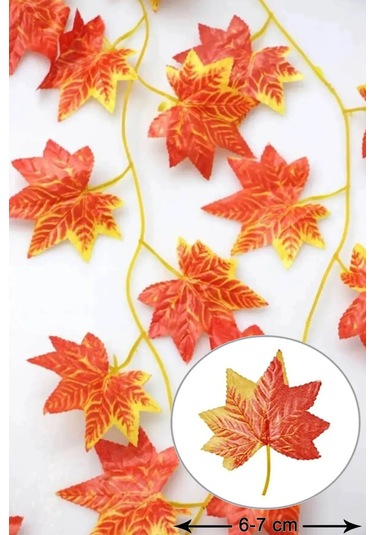 Dekoratif Sonbahar Yapraklı 230 Cm Yapay Sarmaşık Ve 300 Cm Peri Led Pembe Renk - Rgb RGB