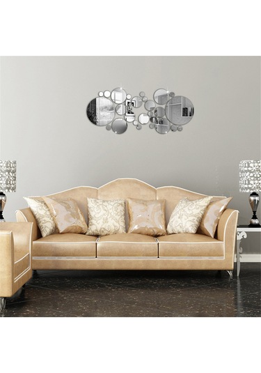 Geekyou 30'lu Silver Akrilik Yuvarlak Ayna Duvar Sticker Seti - Dıy Ev Dekorasyonu, Hafif, Kolay Kurulum, Çocuk Odası/yatak Odası/banyo Uygun Gümüş