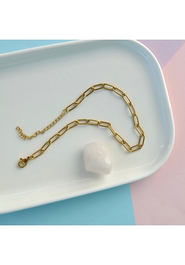 Çelik Bileklik Unisex Ataç Model Hediyelik Çelik Bileklik Altın