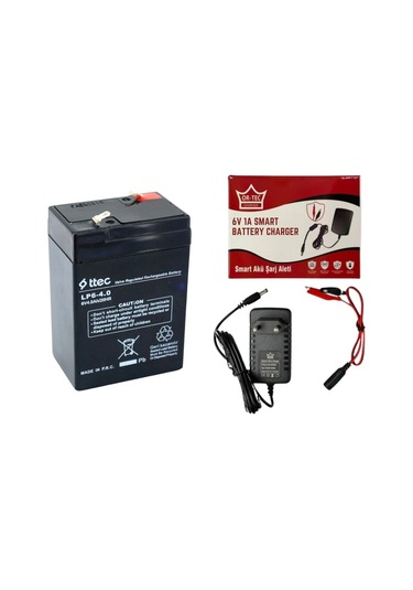 6v 4ah Çocuk Arabası İçin Akü Ve Şarj Aleti 1 Amper