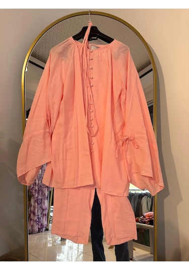 Hasenna Ptkm017 Birit Düğmeli Tensel Takım Pembe