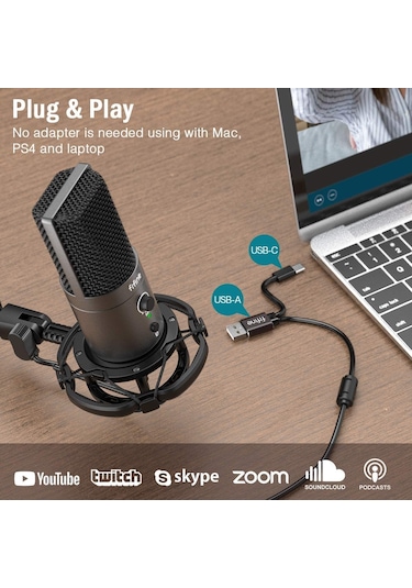 Fifine T683 Usb Condenser Mikrofon Kayıt Seti