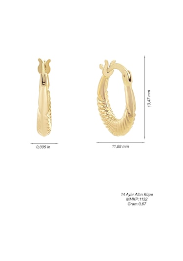 Moom Mücevherat Kadın 14 Ayar Altın Halka Küpe N11.15515