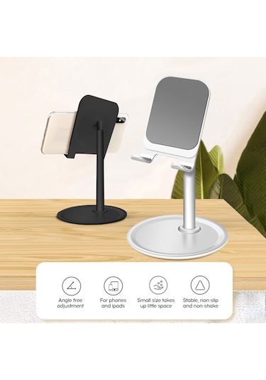 Honmex Alüminyum Standart Telefon Ve İpad Tutucu - 45 Derece Açı Ayarlı, Dürtüye Dayanıklı, Şarj Portu Uyumlu, Gümüş