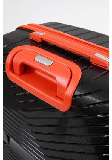 Ççs 5239 Polipropilen Büyük Boy Valiz Siyah-turuncu