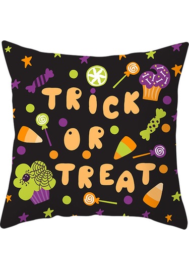 Reedark Cadılar Bayramı Yastık Kılıfı: Örümcek, Ay, Yarasa Desenli Dekoratif Kare Kılıf Diğer