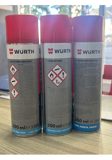 Süper Set Würth Motor Temizleme-silikon Sprey-araç İçi Temizleme