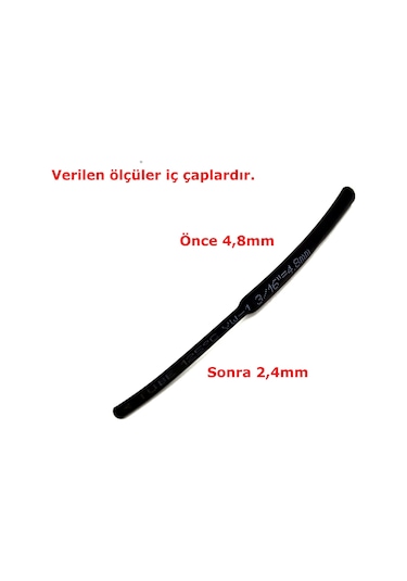 1 Metre 4,8mm Siyah Isı İle Daralan Makaron Kablo Izolasyon