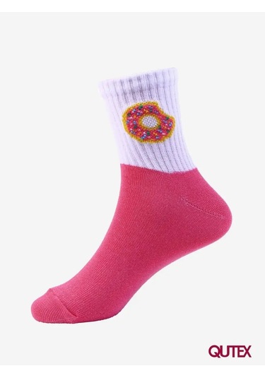 Qutex Kız Çocukları İçin Desenli Çoraplar, 5 Çiftlik Set. 28800302 Bordo