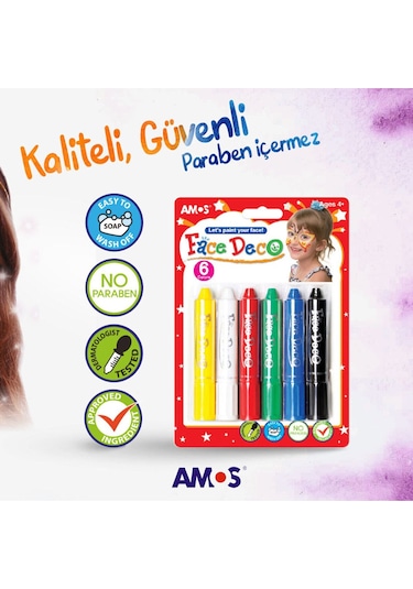 Amos Yüz Boyası - 6 Renk