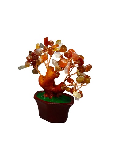 Karnelyan Doğal Taşlı Bonsai Hayat Ağacı Enerji, Tutku Ve Motiv