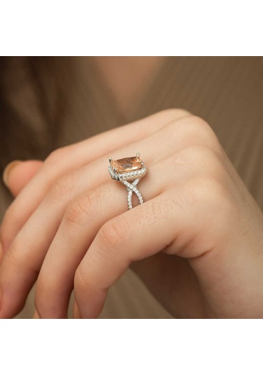 Gümüş Baget Kare Bayan Yüzük (551179913)