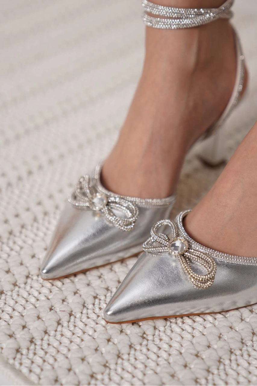 Kocadal Kocadal İrina Kadın Gümüş Taşlı Topuklu Ayakkabı Muhtelif