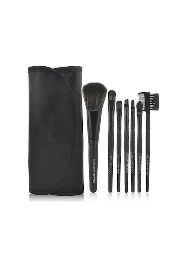 7 Makyaj Fırçası, Profesyonel Makyaj Seti, Kılıflı Siyah