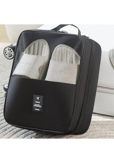 Pazly Suntek Seyahat Ayakkabı Çantası - El, Erkek & Kadın, Siyah Siyah