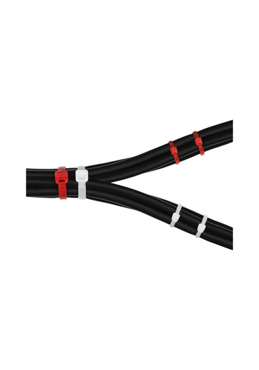 Kablo Bağları, 100 Mm Ve 200 Mm, 200'lü Paket, Kırmızı/beyaz