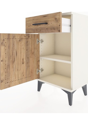 Arges Komodin Tek Raflı Tek Çekmeceli Tek Kapaklı 44x30x80 Aytaşı-çam Aytası