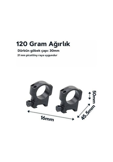 30mm Dürbün İçin Picattiny Ray Ayağı - Orta Siyah