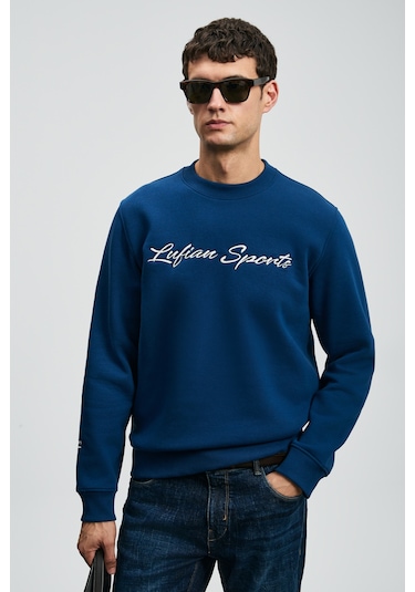 Lufian Loved Erkek Sweatshirt Saks Saks 112030170100240 Saks Mavi