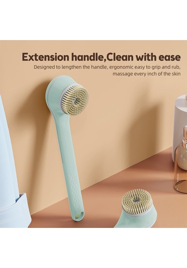 Tenfowee Type-c Şarjlı 15w Akıllı Vücut Fırçası, 360 Dönebilen 3 Hızlı Ipx7 Su Geçirmez Masaj Fırçası, 6 Başlık Seti Yeşil