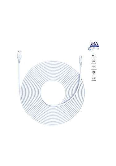 LG Q7+ Uyumlu 3 Metre 3.4 Amper Ultra Hızlı Type-C Şarj Kablosu - İthalatçı Garantili