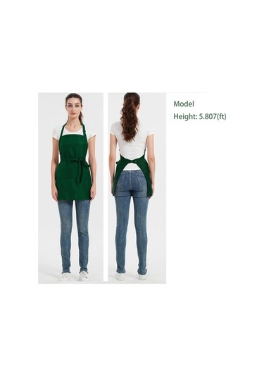 Fastbuy Şef Kısa Önlük 3 Cepli Ekstra Uzun Askılı Ayarlanabilir Askılı Yeşil Diğer