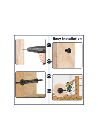 Xurunkeji 1/8 İnç Tel Halat Korkuluk İçin 80 Adet Paslanmaz Çelik Koruyucu Kovan, Ahşap Direkler İçin T316 Deniz Sınıfı Koruyucu