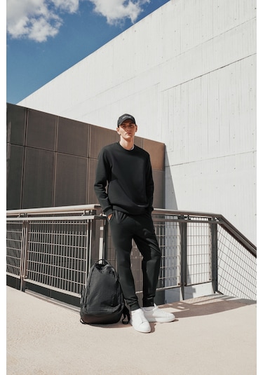 George Henry 2'li Paket Pamuklu Standart Fit Normal Kesim Bisiklet Yaka Sweatshirt Siyah