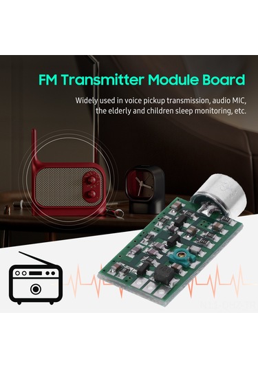 Aubyhe Fm Transmitter Modülü V4.0 - 88-108mhz Frekans Aralığı, 0.7-9v Çalışma Gerilimi, Kablosuz Ses Alıcı Mikrofon