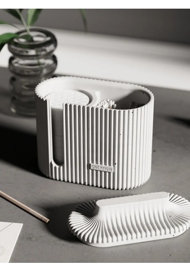Getknow Home Kapaklı Pamuk Disk Ve Çubuk Kabı 342136040 Beyaz