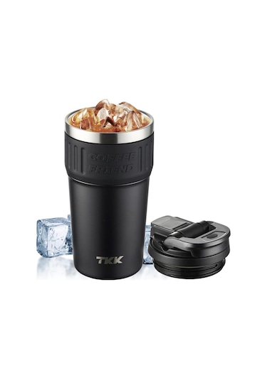 Tkk Çelik Termos Mug 630ml Mat Siyah Gümüş