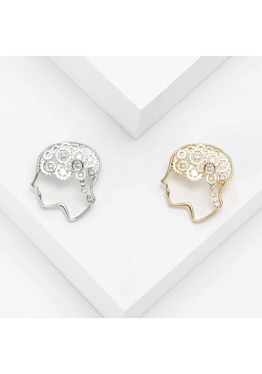 Fashion Jewelry Psikolog, Nörolog, Psikiyatrist İçin Broş Hediye 255630545 Gri