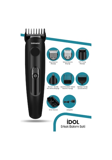 Goldmaster Idol 11-in-1 Hızlı Şarjlı Erkek Bakım Seti