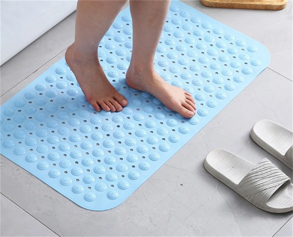 Youmex Mavi Pvc Banyo Yuvarlak Paspas, Suction Cuplı, Dürtüsel Ayak Massage, Yıkanma Yatağı Havuzu Tabanı, Kaymazsız, 46x46cm Diğer