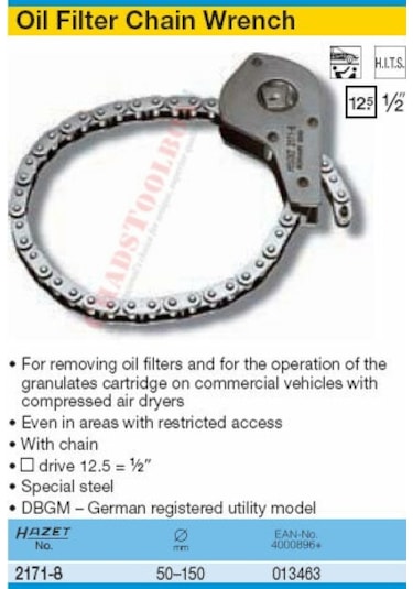 Hazet Zincirli Filtre Anahtarı 1-2" 2171-8