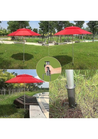Şemsiye Standı, Çim Dikenli Şemsiye Standı, Açık Hava Şemsiye Zemin Braketi, Şemsiye Zemin Braketi Plaj Balıkçılık Bahçesi İçin Çim Dikeni Tutucu - Wellngs Diğer