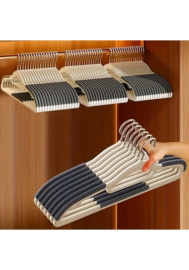 Xuweiwei 10 Adet Kaymaz Oluklu Dayanıklı Plastik Askı Siyah Koleksiyon Ve Kurutma İçin siyah