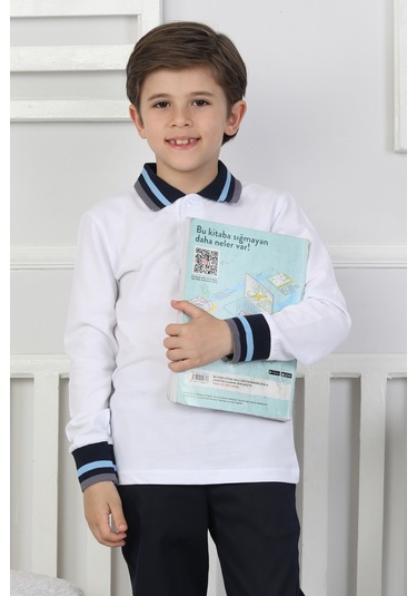 Erkek Çocuk Sweatshirt Okul BEYAZ