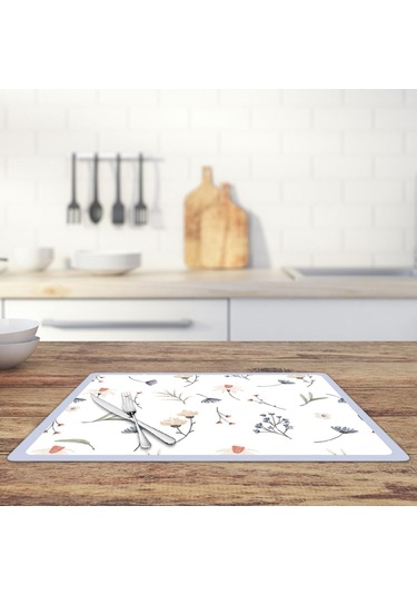 Homyl Bulaşık Kurutma Mat Diatom Çamur Kaymaz Çay-çiçeği Çay Çiçeği