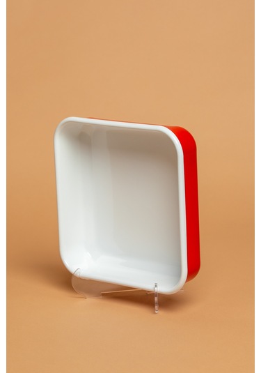 La Vita Rossa Vintage Emaye Kare Kırmızı Fırın Kabı Ebutay Kırmızı