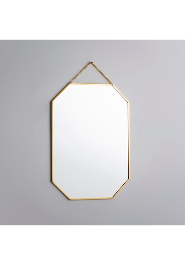 Ayna Duvar Askılı Sekizgen Geometrik 30x20cm Gold