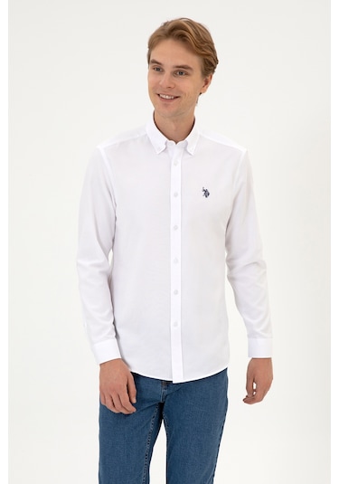 U.s. Polo Assn. Erkek Beyaz Gömlek Basic 50316723-vr013 Beyaz