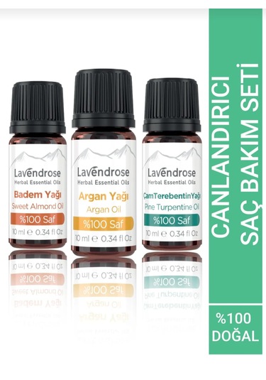 Lavendrose Saç Bakım Seti Badem,argan ,çam Terebentin 3lü Set