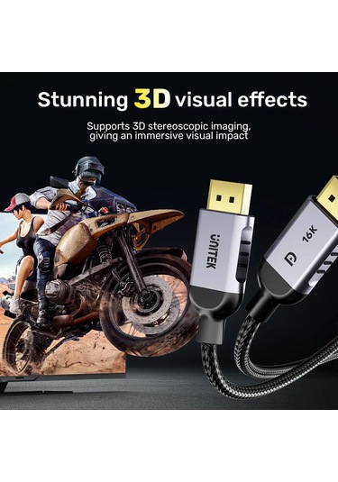 Unıtek Dısplay Port 2.1 Kablo 1.5mt C1626gy-1.5m