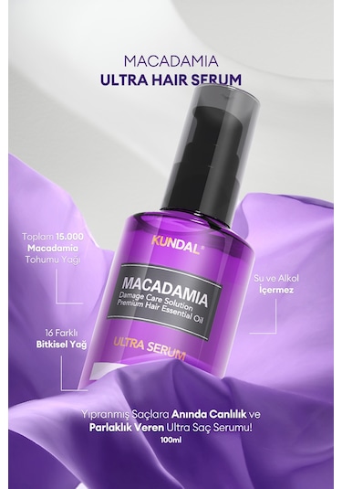Kuru Ve Yıpranmış Saçlara Onarıcı Bakım Serumu Kundal Macadamia Ultra Hair Serum Blackberry Bay
