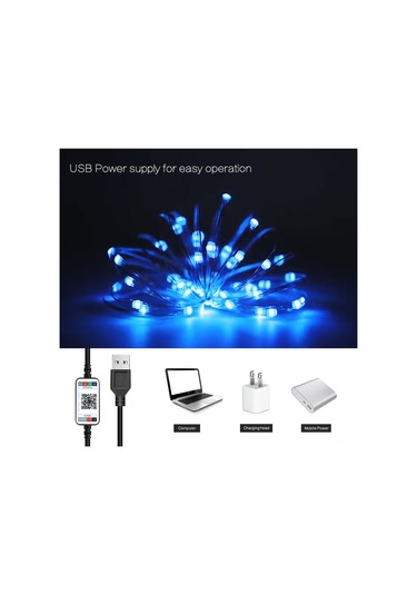 Singree Müzikle Renk Değiştiren 5 Metre 50 Led Rgb Bluetooth Işık Şeridi, Usb Güçlü, Su Geçirmez Diğer