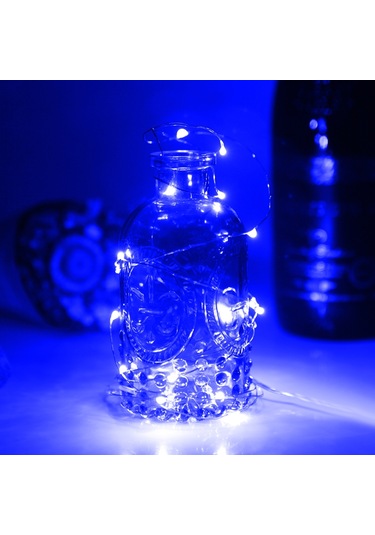 Sones 5m Gümüş Bakır Tel Işık Dizisi, 50 Led 3 X Aa Pil Kutulu Peri Lambası Uzaktan Kumandalı Dekoratif Işık, Dc 5v Diğer