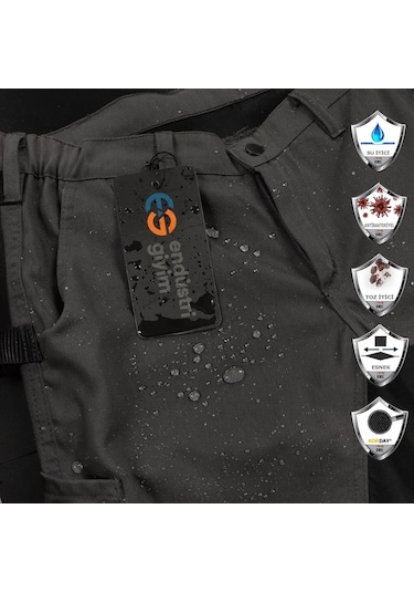 Şensel, İş Pantolonu, Gri-Siyah -54E6182- İş Elbisesi-Kıyafeti Gri