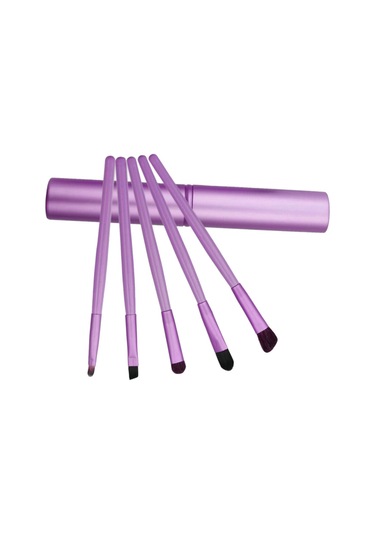Sones 5 Parça Saplı Göz Makyaj Fırçası Seti Alüminyum Tüplü Mor