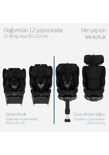 Maxi-Cosi Emerald 360 Pro L-Size Bebek Oto Koltuğu - Authentic Black